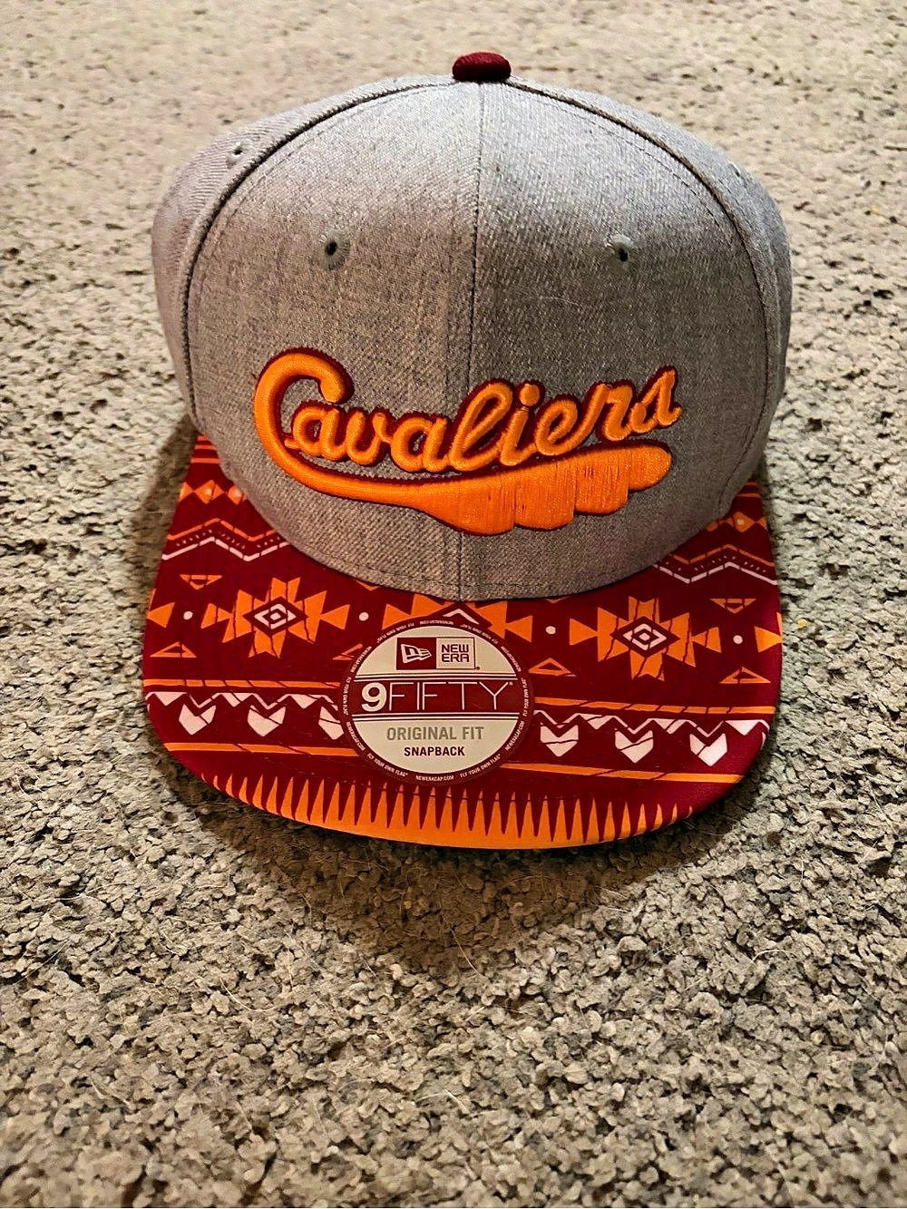 New Era Cleveland Cavaliers 9FIFTY Original Fit Snapback Hat Snapback Gray & Red